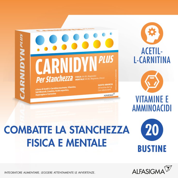 CARNIDYN PLUS 20 BUSTINE DA 5 G GUSTO ARANCIA - farmaciabianca.it