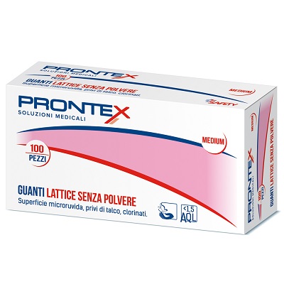 PRONTEX GUANTO IN LATTICE SENZA POLVERE MEDIO 100 PEZZI - farmaciabianca.it