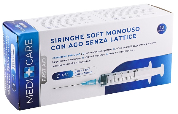 SIRINGA SOFT CAPACITA' 5ML AGO GAUGE 23 CONFEZIONE 10 PEZZI GAMMADIS - farmaciabianca.it