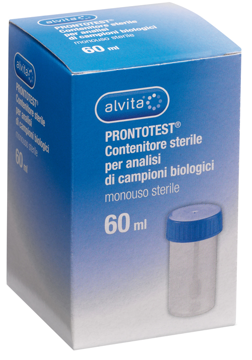CONTENITORE ALVITA PRONTOTEST PER ANALISI DI CAMPIONI BIOLOGICI 60ML - farmaciabianca.it