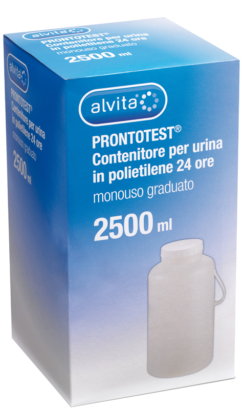 CONTENITORE PER URINA ALVITA PRONTOTEST IN POLIETILENE 24 ORE GRADUATO 2500ML - farmaciabianca.it