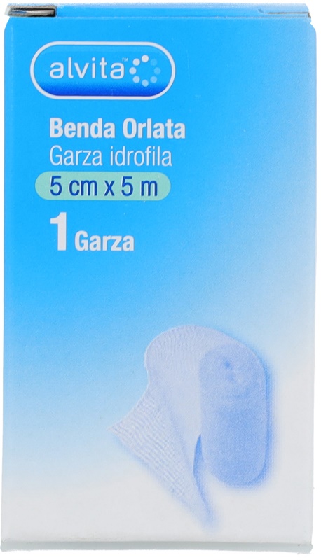 BENDA ORLATA GARZA IDROFILA ALVITA 5X500CM - farmaciabianca.it