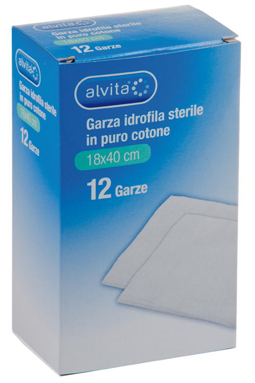 GARZA IDROFILA IN PURO COTONE ALVITA 18X40CM 12 PEZZI - farmaciabianca.it