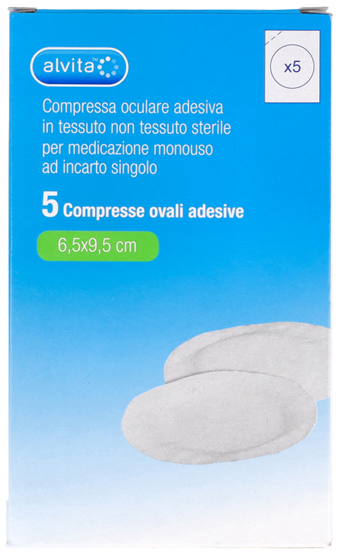 COMPRESSA OCULARE AUTOADESIVA ALVITA TNT OVALI 6,5X9,5CM 5 PEZZI - farmaciabianca.it