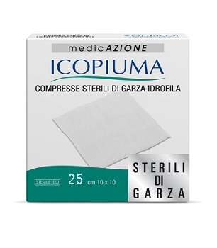 ICOPIUMA GARZA COMPRESSA IDROFILA 10X10CM 25 PEZZI - farmaciabianca.it