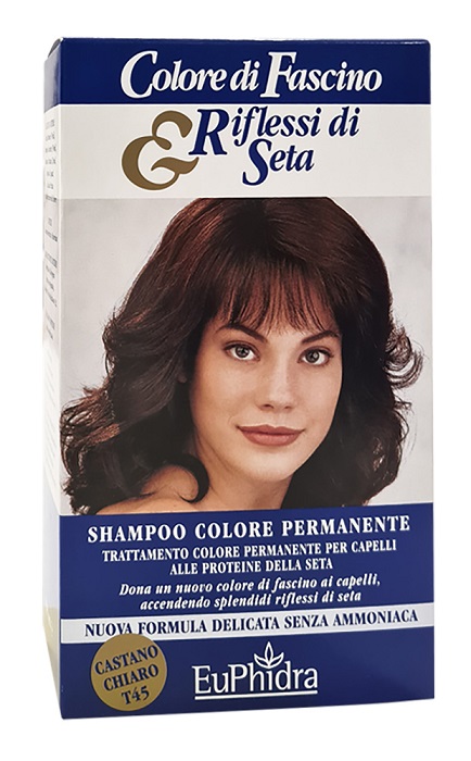 EUPHIDRA COLORE DI FASCINO & RIFLESSI DI SETA SHAMPOO COLORE PERMANENTE 45 CASTANO CHIARO 120 ML - farmaciabianca.it