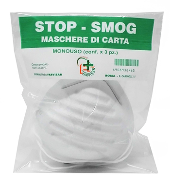 MASCHERE DI CARTA STOP-SMOG MONOUSO 3 PEZZI - farmaciabianca.it