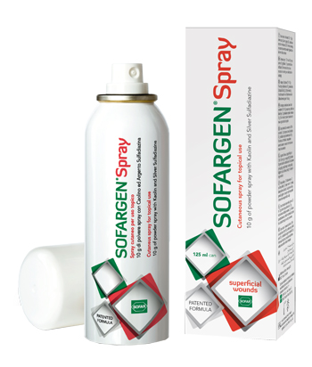 MEDICAZIONE IN POLVERE SPRAY CON CAOLINO E ARGENTO SULFADIAZINA 1% SOFARGEN SPRAY 10 G BOMBOLETTA PRESSURIZZATA 125 ML - farmaciabianca.it