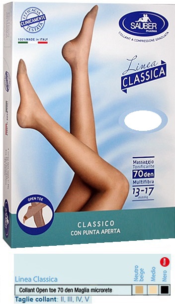 SAUBER COLLANT OPEN TOE MAGLIA MICRORETE 70 DEN COLORE NEUTRO BEIGE 3 LINEA CLASSICA - farmaciabianca.it