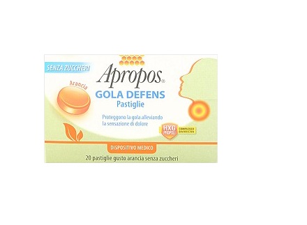 APROPOS GOLA DEFENS ARANCIA PASTIGLIE SENZA ZUCCHERI AGGIUNTI - farmaciabianca.it