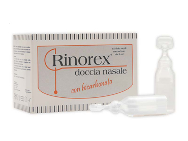 FIALA PER DOCCIA NASALE RINOREX BICARBONATO 15 FIALE 5 ML - farmaciabianca.it