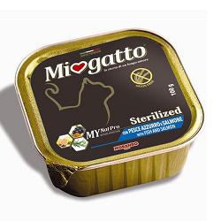 MIOGATTO STERIL PESCE AZZURRO/SALMONE GRAIN FREE 100 G - farmaciabianca.it
