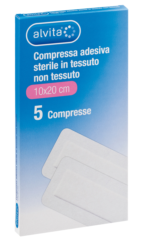 ALVITA GARZA COMPRESSA AUTOADESIVA IN TNT 10X20CM 5 PEZZI - farmaciabianca.it