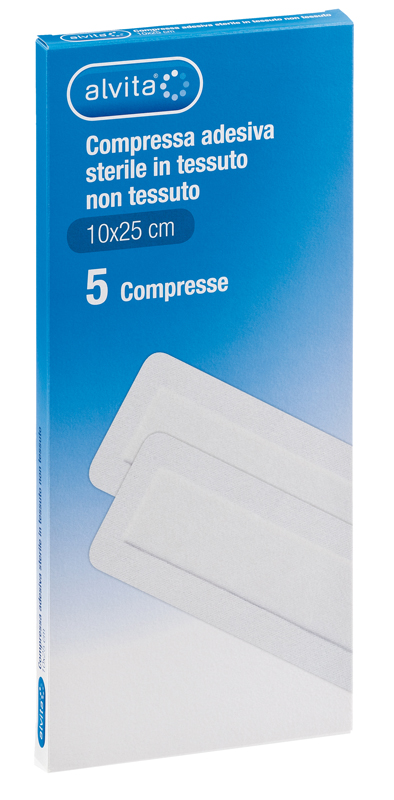ALVITA GARZA COMPRESSA AUTOADESIVA IN TNT 10X25CM 5 PEZZI - farmaciabianca.it