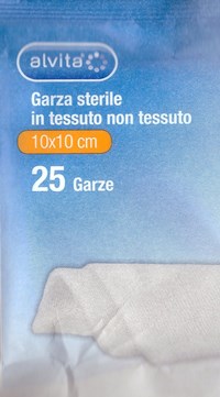 ALVITA GARZA STERILE IN TESSUTO NON TESSUTO 10X10CM 25 PEZZI - farmaciabianca.it