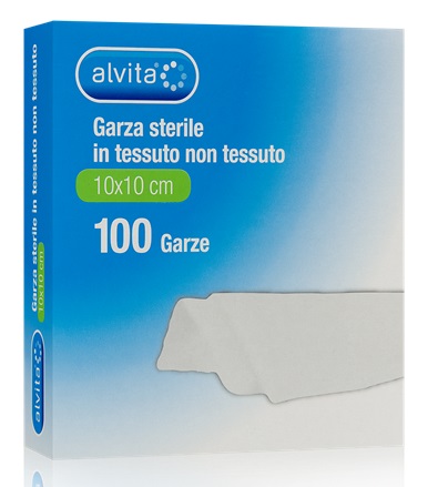 ALVITA GARZA STERILE IN TESSUTO NON TESSUTO 10X10CM 100 PEZZI - farmaciabianca.it