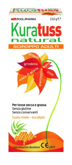 KURATUSS NATURAL SCIROPPO ADULTI PER TOSSE SECCA E GRASSA CON MISURINO DOSATORE GUSTO MIELE EUCALIPTO 210 G - farmaciabianca.it