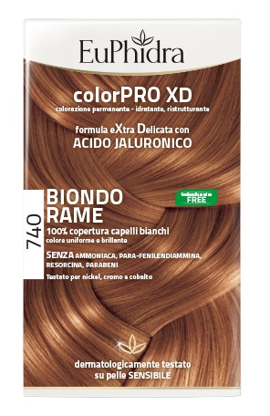 EUPHIDRA COLORPRO XD 740 BIONDO RAME GEL COLORANTE CAPELLI IN FLACONE + ATTIVANTE + BALSAMO + GUANTI - farmaciabianca.it