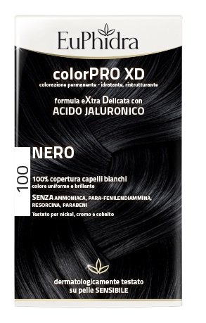 EUPHIDRA COLORPRO XD 100 NERO GEL COLORANTE CAPELLI IN FLACONE + ATTIVANTE + BALSAMO + GUANTI - farmaciabianca.it