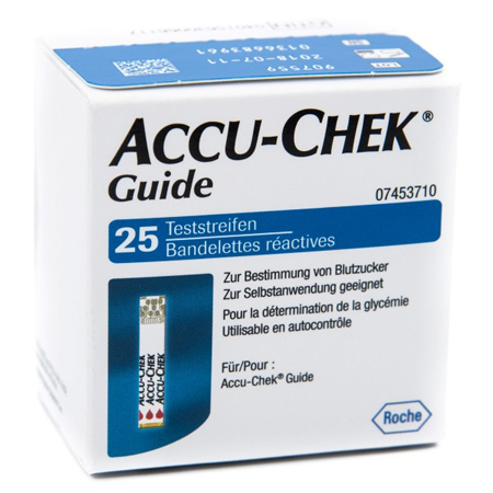 STRISCE MISURAZIONE GLICEMIA ACCU-CHEK GUIDE 25 PEZZI CONFEZIONE RETAIL - farmaciabianca.it