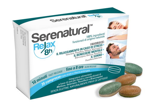 SERENATURAL RELAX 8H 20 COMPRESSE TRIPLO STRATO A RILASCIO PROLUNGATO - farmaciabianca.it