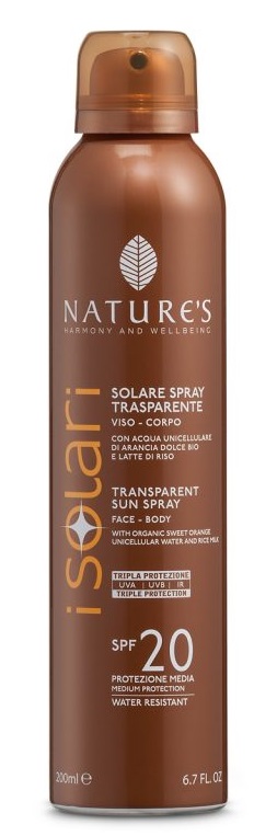 NATURE'S I SOLARI SPRAY TRASPARENTE SPF20 200 ML - farmaciabianca.it