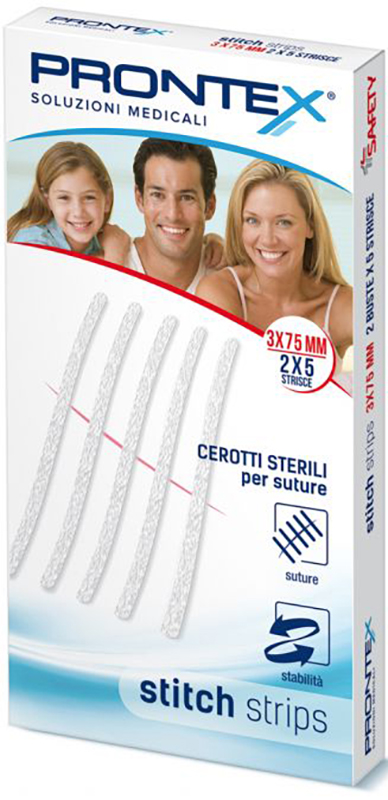 PRONTEX STITCH STRIPS 3X75 10 PEZZI - farmaciabianca.it