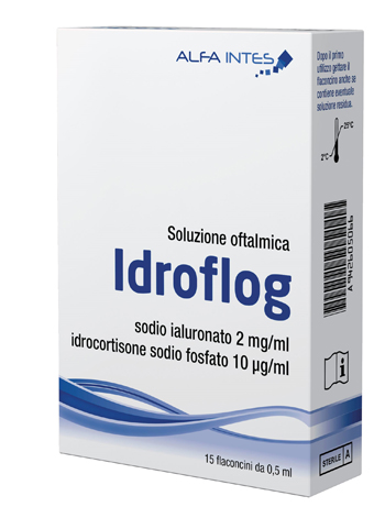 SOLUZIONE OFTALMICA IDROFLOG A BASE DI IALURONATO DI SODIO E IDROCORTISONE SODIO FOSFATO 15 FLACONCINI DA 0,5 ML - farmaciabianca.it