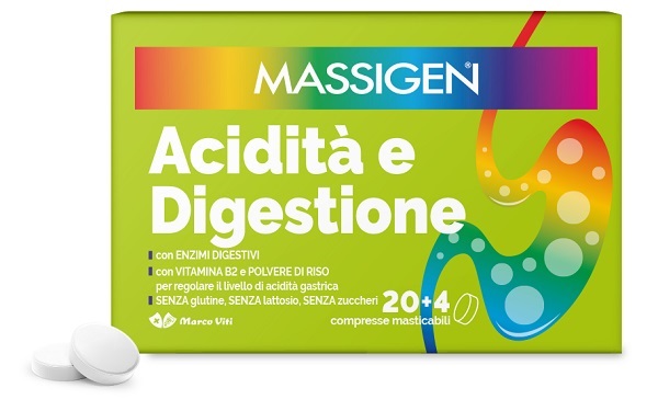 MASSIGEN ACIDITA' E DIGESTIONE 24 COMPRESSE MASTICABILI - farmaciabianca.it