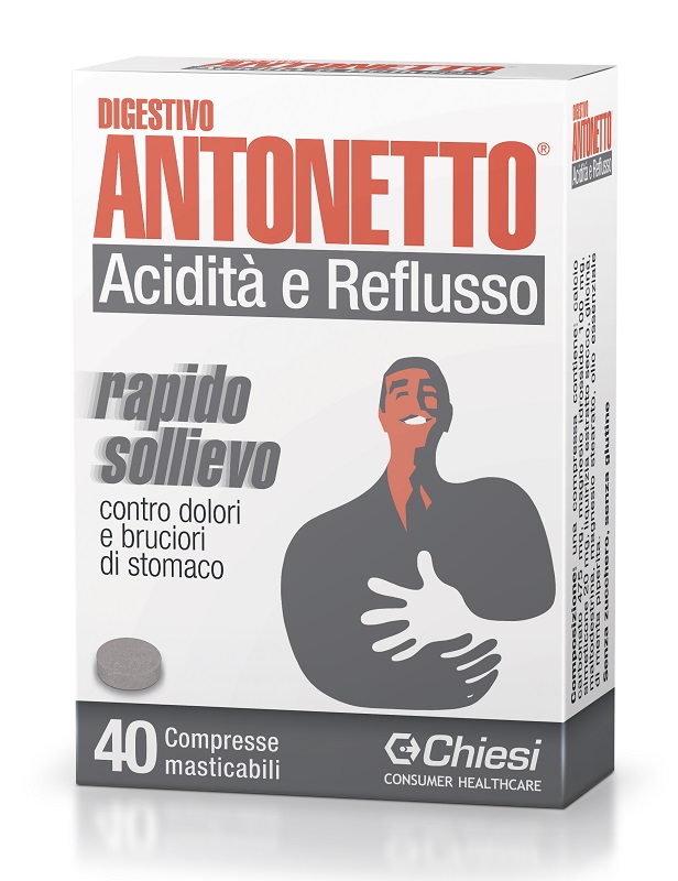 DIGESTIVO ANTONETTO ACIDITA' E REFLUSSO 40 COMPRESSE MASTICABILI - farmaciabianca.it