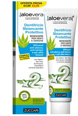ALOEVERA2 DENTIFRICIO SBIANCANTE PROTETTIVO CON STEVIA 100 ML - farmaciabianca.it