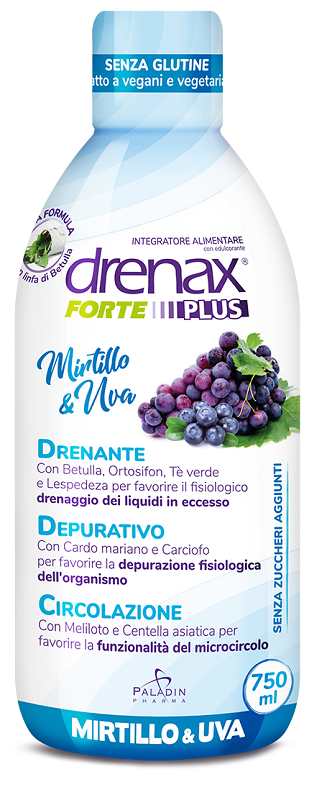 DRENAX FORTE PLUS ORIGINALE CON MIRTILLO E UVA 750 ML - farmaciabianca.it