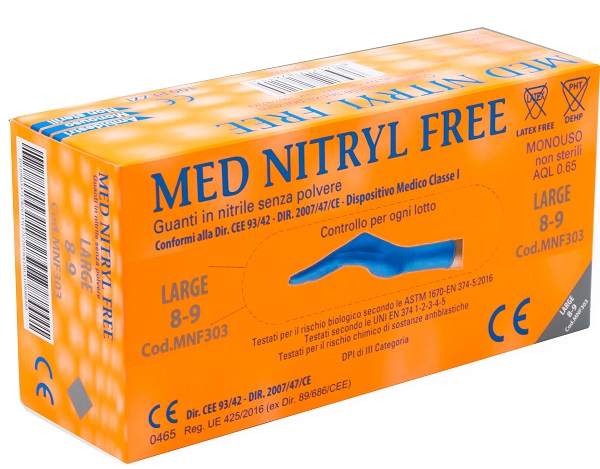 GUANTI NITRILE SENZA POLVERE LARGE 100 PEZZI GAMMADIS - farmaciabianca.it