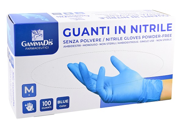 GUANTI NITRILE SENZA POLVERE SMALL 100 PEZZI GAMMADIS - farmaciabianca.it