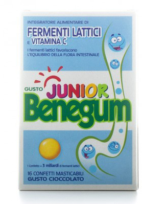 BENEGUM JUNIOR FERMENTI LATTICI E VITAMINA C 16 CONFETTI MASTICABILI - farmaciabianca.it