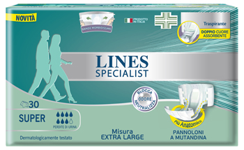 PANNOLONE MUTANDA LINES SPECIALIST EXTRALARGE SUPER 30 PEZZI - farmaciabianca.it