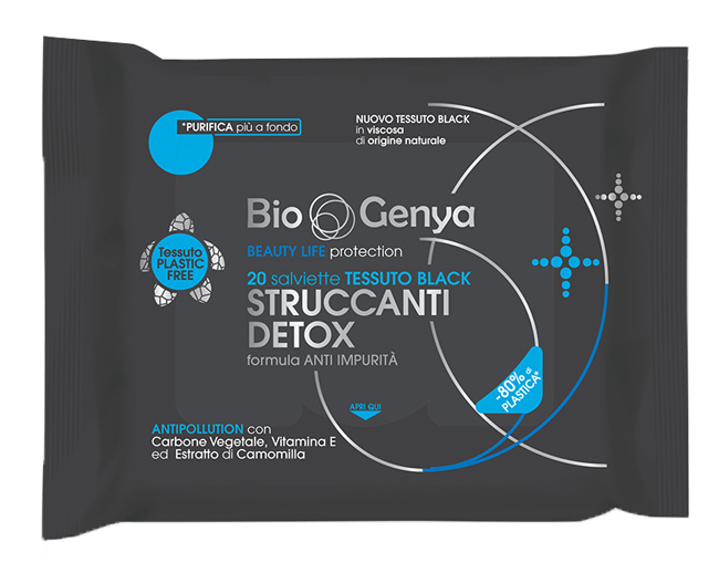 BIOGENYA BEAUTY LIFE PROTECTION 20 SALVIETTE TESSUTO BLACK STRUCCANTI DETOX - farmaciabianca.it