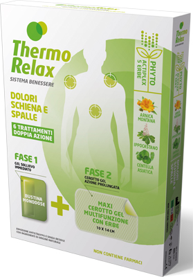 THERMORELAX PHYTO GEL DOLORI SCHIENA E SPALLE FASE 1 GEL SOLLIEVO IMMEDIATO E FASE 2 MAXI CEROTTO GEL MULTIFUNZIONALE CON ERBE 6 PEZZI - farmaciabianca.it