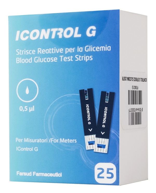 STRISCE MISURAZIONE GLICEMIA ICONTROL G 25 PEZZI - farmaciabianca.it