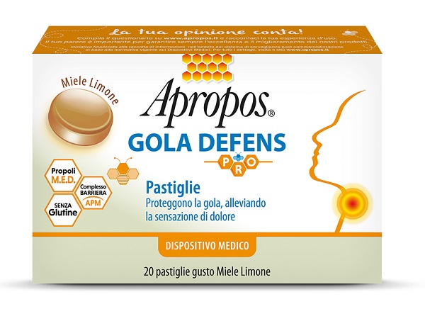 APROPOS GOLA DEFENS PRO 20 PASTIGLIE MIELE LIMONE - farmaciabianca.it