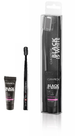 CURAPROX BLACK IS WHITE DENTIFRICI SBIANCANTI 1 DENTIFRICIO DA 10ML + 1 SPAZZOLINO - farmaciabianca.it