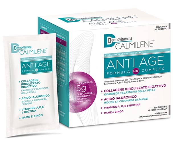 DERMOVITAMINA CALMILENE ANTIAGE IA A BASE DI COLLAGENE E ACIDO IALURONICO POLVERE 30 BUSTINE GUSTO VANIGLIA - farmaciabianca.it
