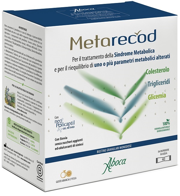 METARECOD 40 BUSTINE GRANULARI X 2,5G GUSTO ARANCIA E PESCA - farmaciabianca.it
