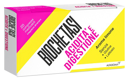 BIOCHETASI ACIDITA' E DIGESTIONE 20 COMPRESSE MASTICABILI AROMA LIMONE - farmaciabianca.it