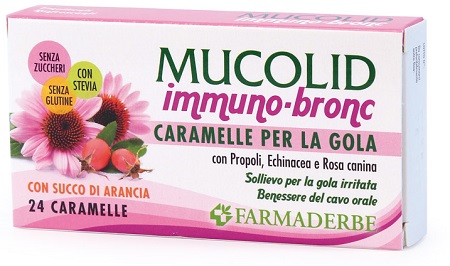 MUCOLID BRONC IMMUNO 24 CARAMELLE GUSTO ARANCIA - farmaciabianca.it