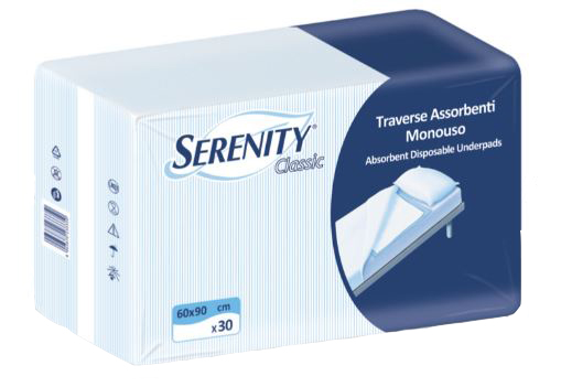 TRAVERSA SALVAMATERASSO PER INCONTINENZA SERENITY RELAX 60X90 CM 30 PEZZI - farmaciabianca.it