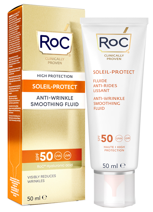 ROC FLUIDO SOLARE VISO SPF 50+ ANTI-RUGHE LEVIGANTE  50 ML - farmaciabianca.it