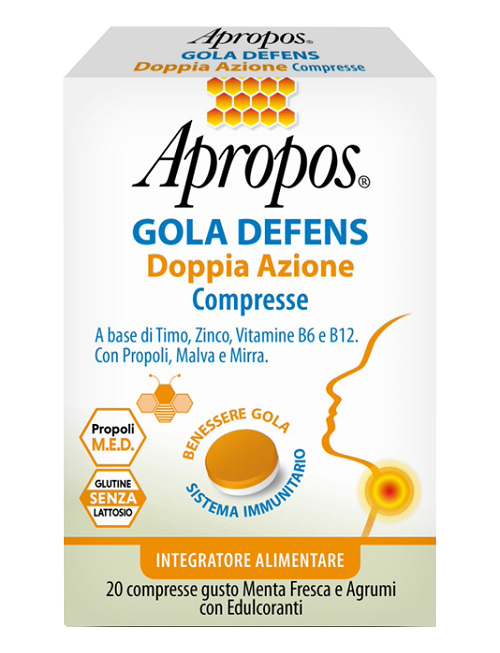 APROPOS GOLA DEFENS DOPPIA AZIONE 20 COMPRESSE - farmaciabianca.it