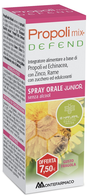 PROPOLI MIX DEFEND SPRAY ORALE JUNIOR ANALCOLICO 30 ML GUSTO FRAGOLA - farmaciabianca.it