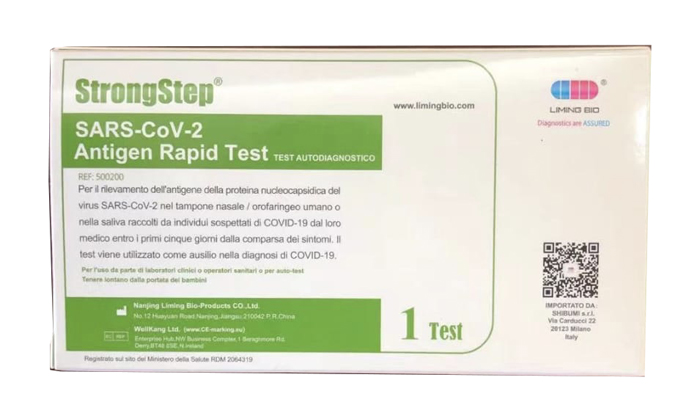 TEST ANTIGENICO RAPIDO COVID-19 STRONGSTEP AUTODIAGNOSTICO DETERMINAZIONE QUALITATIVA ANTIGENI SARS-COV-2 IN TAMPONI NASALI/OROFARINGEI/SALIVA MEDIANTE IMMUNOCROMATOGRAFIA - farmaciabianca.it